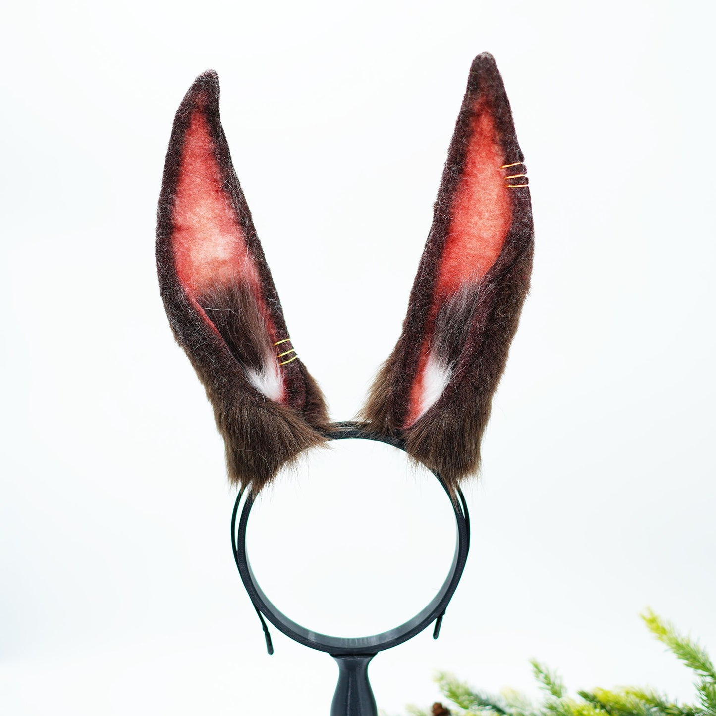 Cosplay bunny ear and tail, Cosplay Rabbit Ears ,Kit Charming Animal Headdress ear,Furry Bunny Mouldable ears, handmade ear headband,