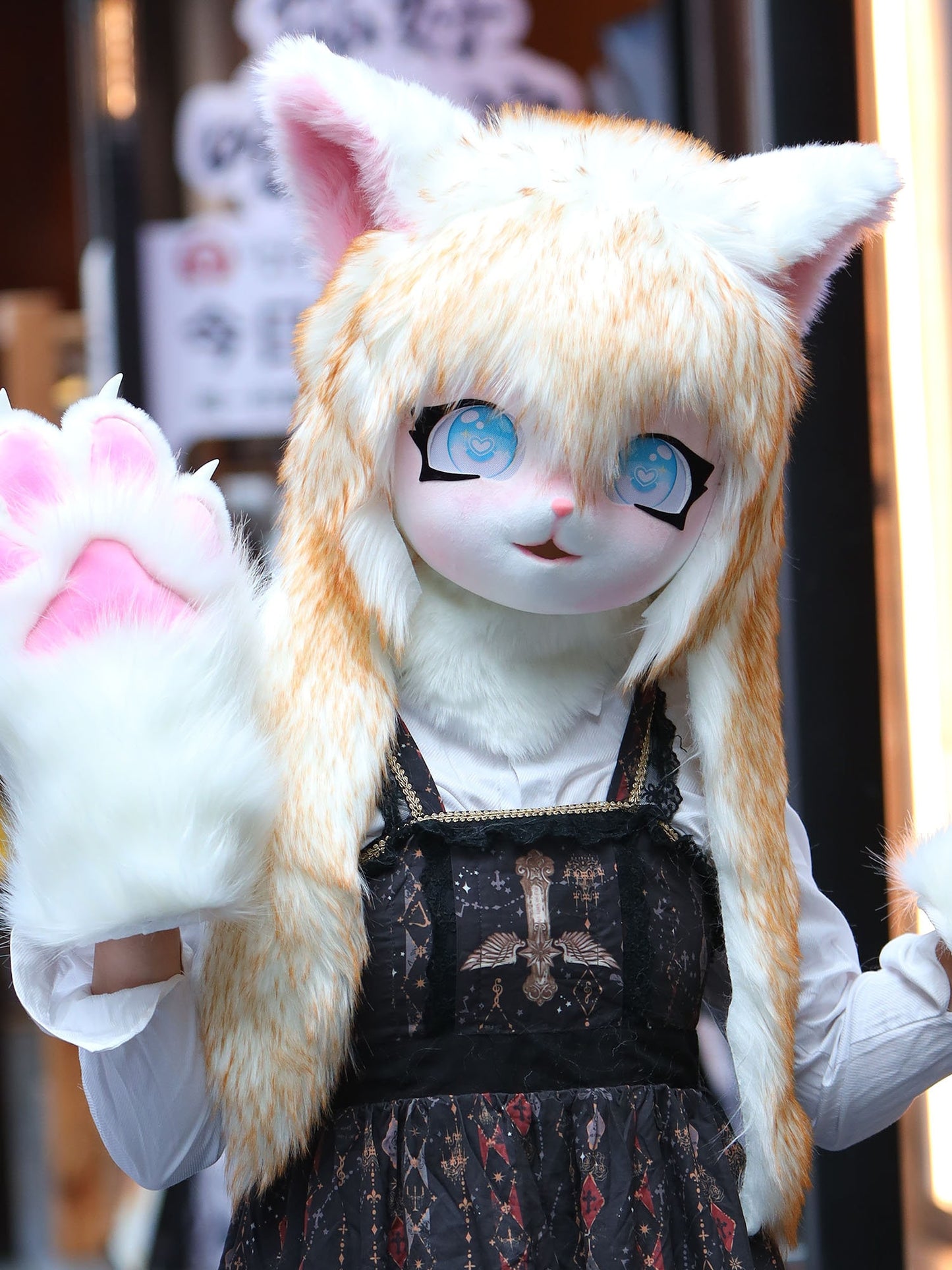 Ready to ship Cat Kigurumi Fur Suit Head Mask for 2023 Halloween Costume Many identical products are on sale