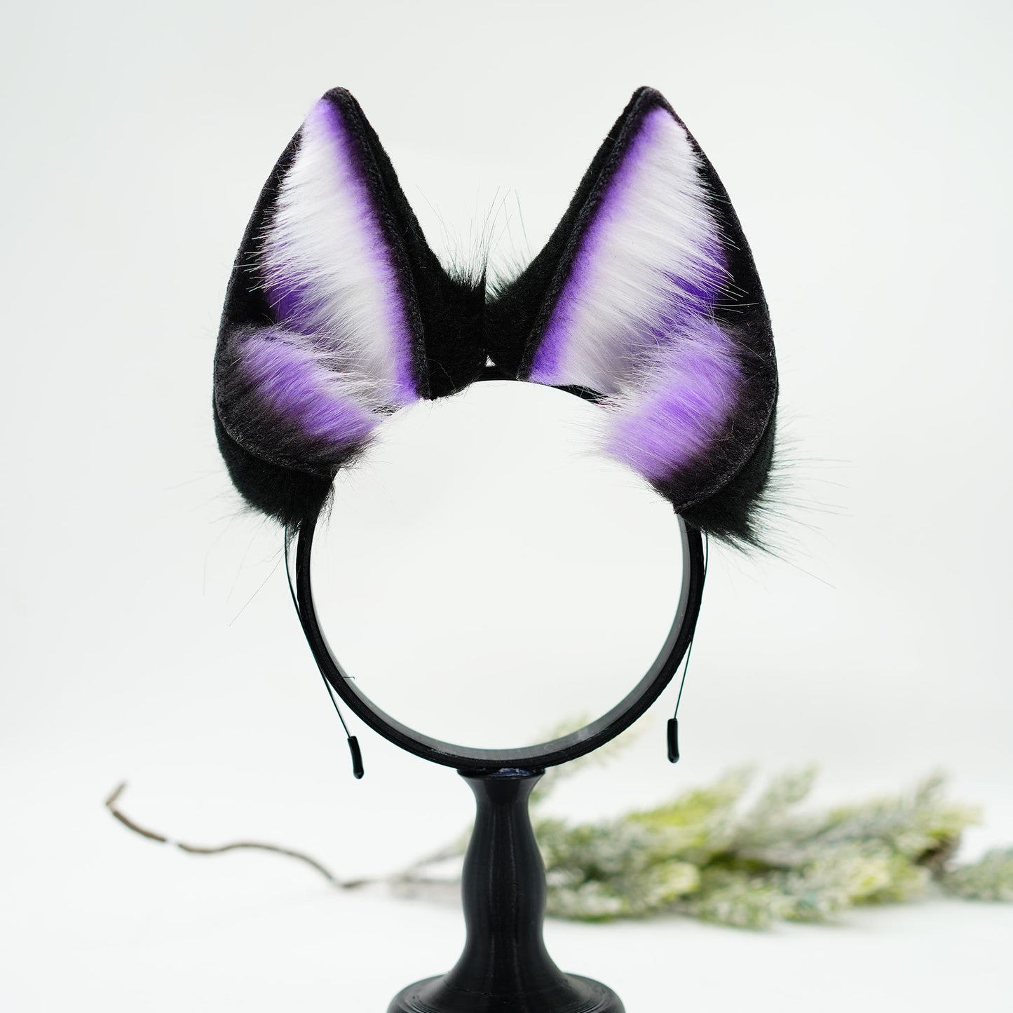 black purple shepherd ears puppy ears cosplay bat ears headband gamegrils game girl egirl animalheadband role play puppygirl ears headband