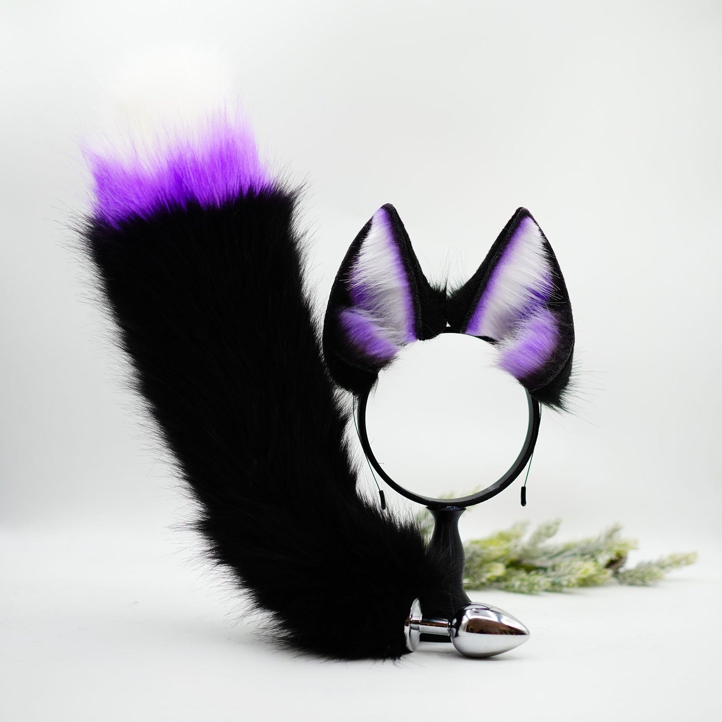 black purple shepherd ears puppy ears cosplay bat ears headband gamegrils game girl egirl animalheadband role play puppygirl ears headband