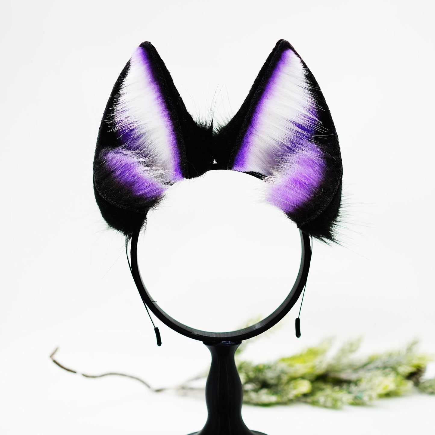 black purple shepherd ears puppy ears cosplay bat ears headband gamegrils game girl egirl animalheadband role play puppygirl ears headband