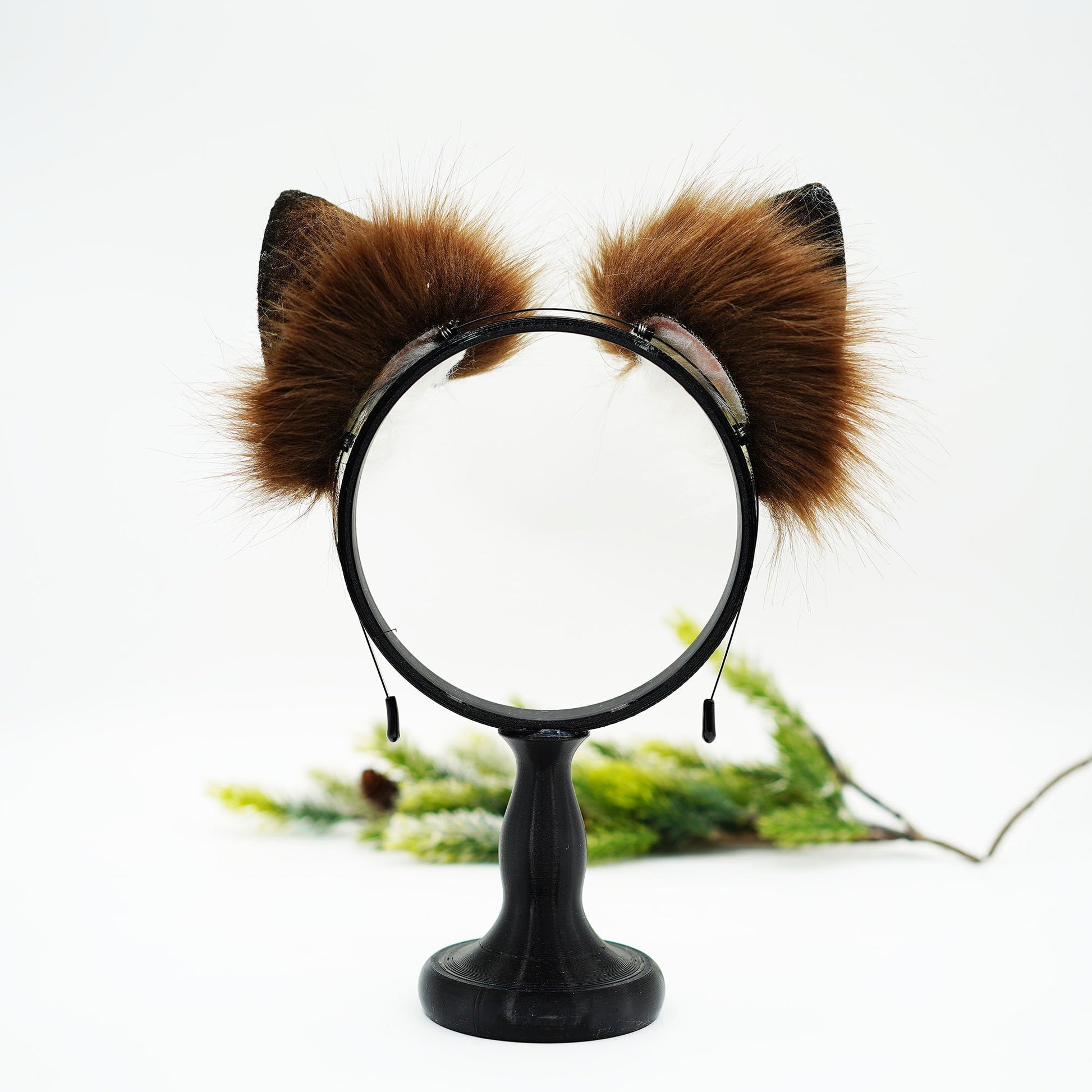 Brown Anime cosplay ear,Kawaii cat ear and tail, tail plug, faux fur bunny ears, ears headband, fluffy ears, costume animal ears,