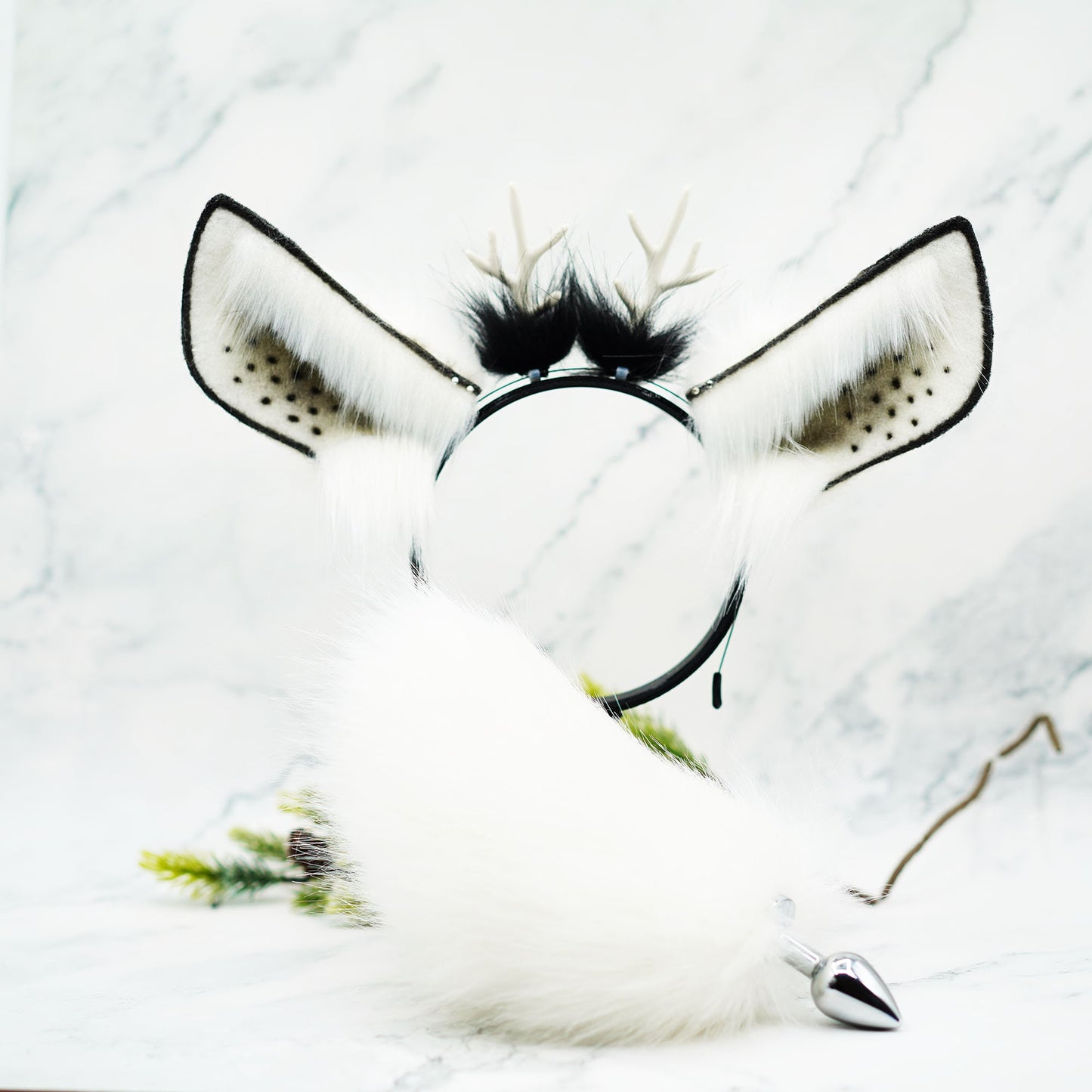 antler ears, realistic deer ears, faux fur ears, fluffy ears, Bucks ears, animal ears, ears, cosplay ear,costume ears, anime cosplay, 194