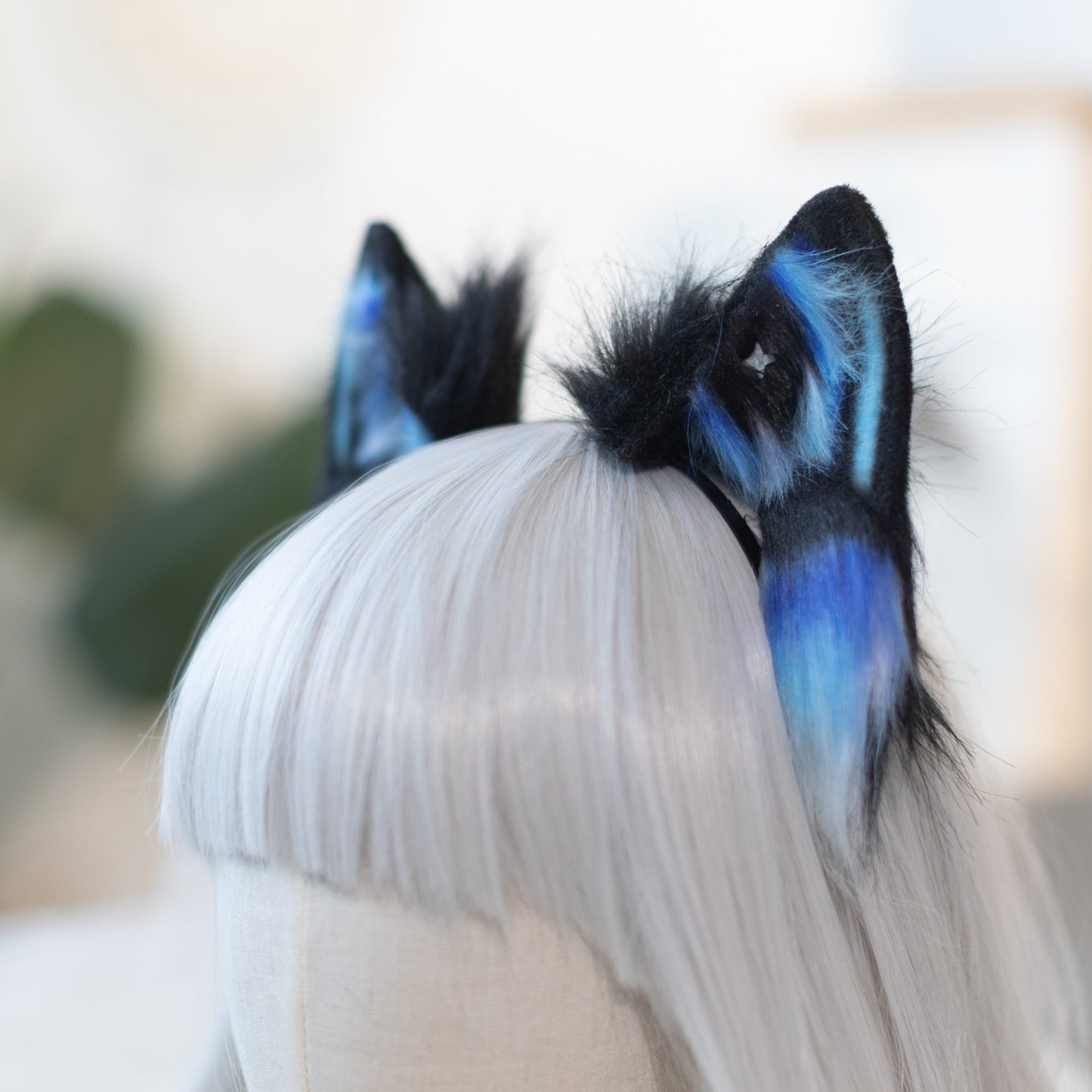 Starry cat ears, stargazer cat ears and tail, Cat ears,tail plug, ears headband, DDLG, handmade ears, pet play, custom ears,Halloween,furry