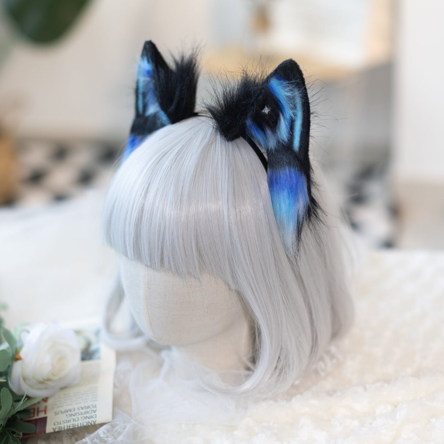 Starry cat ears, stargazer cat ears and tail, Cat ears,tail plug, ears headband, DDLG, handmade ears, pet play, custom ears,Halloween,furry