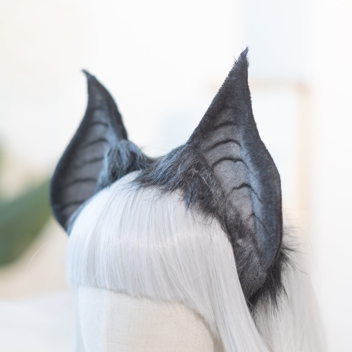 Bat cat ears, evil cat ears and tail, Wolf ears,tail plug,fox ears headband, DDLG, handmade ears, pet play, custom ears,Halloween,furry