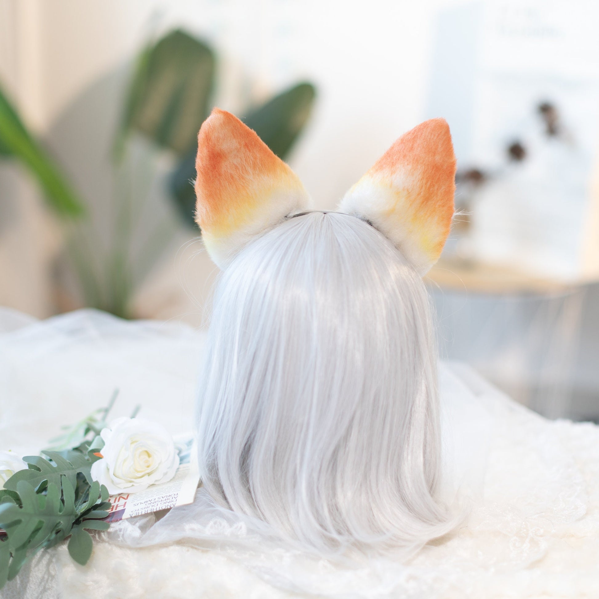 Versatile Orange Fox Ears & Tail Set-Perfect for Halloween, Stage, and Furry Gatherings and tail,shepherd ear headband petplay clever hunter