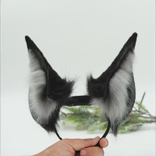 USB charging movable animal ears cosplay ,Faux fur anime ears headband, furears  kemonomimi, catears kitsune,wolf   kitsune anubis ears