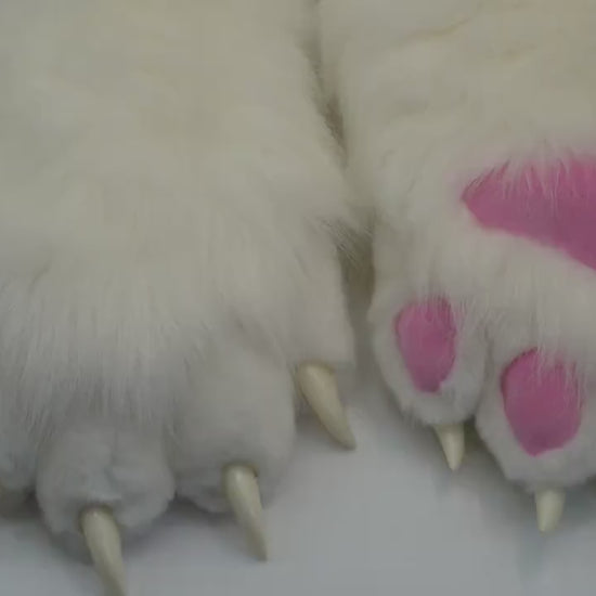 Custom Fursuit gloves,handmade Furry paws,Fursuit hand  paws with purple fur, cheap cat gloves, Furry art,  faux fur paws with 4 finger