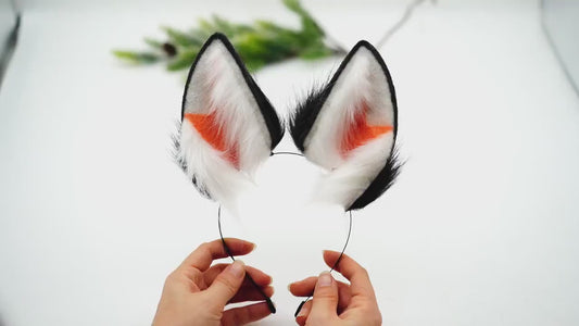 Black Shepherd Ears, Sheferd tail, shepher cosplay set, Puppy ears, fluffy ears, dog ears, costume ears,animal ears, anime cosplay ear