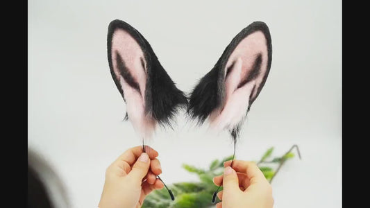 black and pink Bunny ears, Bunny ears, Cosplay Ears, bunny Cosplay, Animal Ears,realistic bunny ears, pet play , bunny girl headband, 168