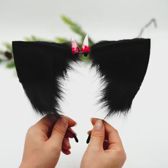 Black Kitten Ear, othic Style Kitten Ears, kitten Ears Cosplay, Cosplay Cat Ear, Cosplay Ear, Anime Cosplay, Cat Headband, Cat Head Band,