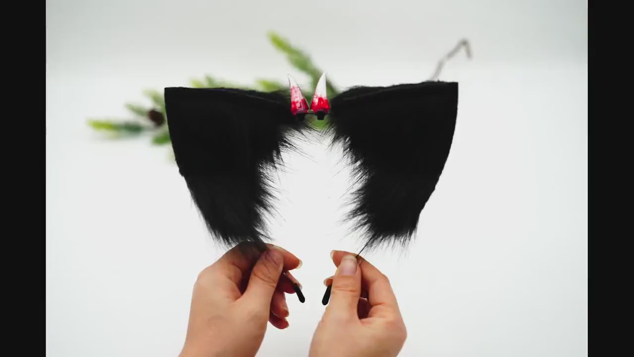 Black Kitten Ear, othic Style Kitten Ears, kitten Ears Cosplay, Cosplay Cat Ear, Cosplay Ear, Anime Cosplay, Cat Headband, Cat Head Band,