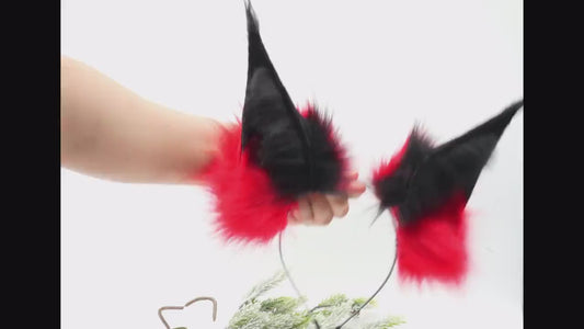 Hasbin Hotel Cosplay Ears Alastor , Red Fox Ears, Furry Ears, Cosplay Ears, Petplay accessory,