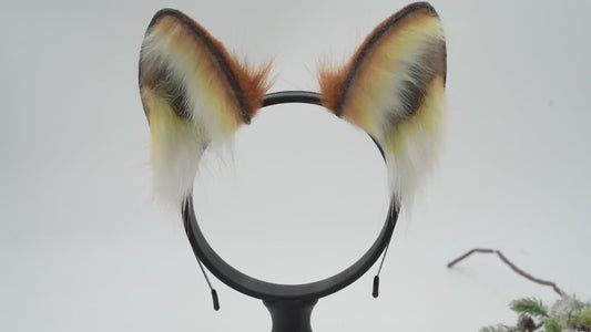 Yellow brown cat kitty puppy ears, cosplay,Pet Play, Cosplay can be used for party comic-con event realistic ears and tails animal ears ACG