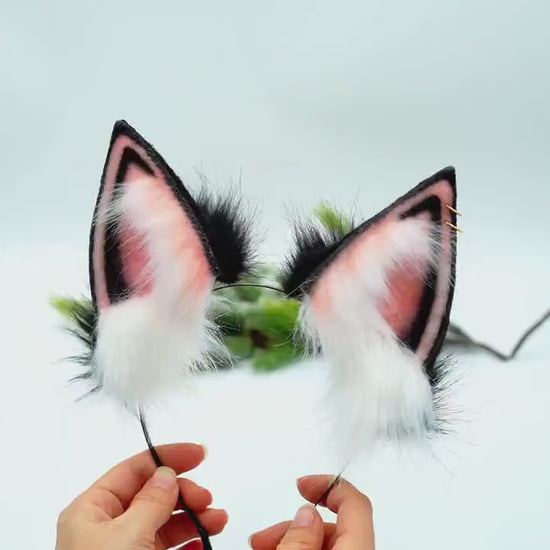 Realistic cat ear and tail set , Faux Ears Egyptian Cat Ears， dog cat ears and tail ,Anime Cosplay,  Fluffy Ears, Kawaii Ears, Ears Headband